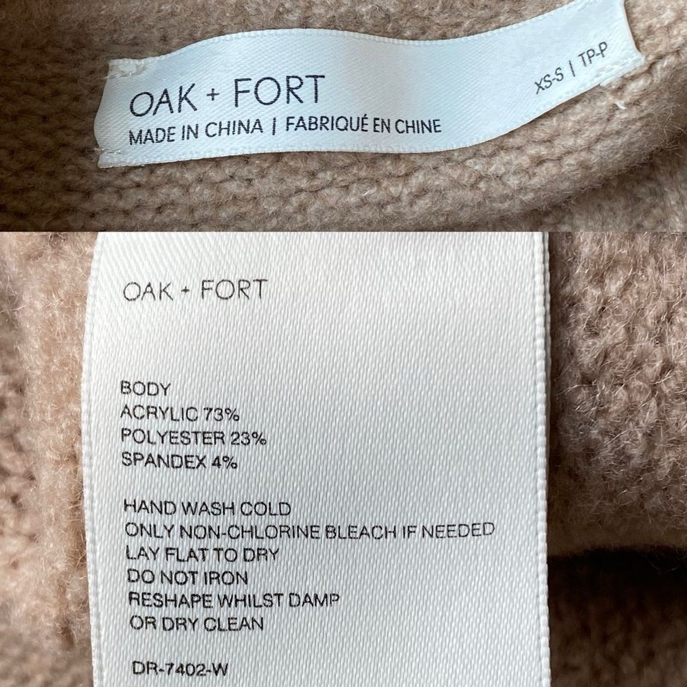 Oak + Fort Sweater Dress oversize cozy classic chic XS Small - Picture 6 of 6